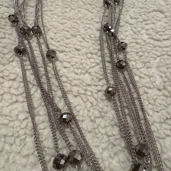 5 Strand Glass Bead Necklace with Matching Earrings - Picture 1 of 5